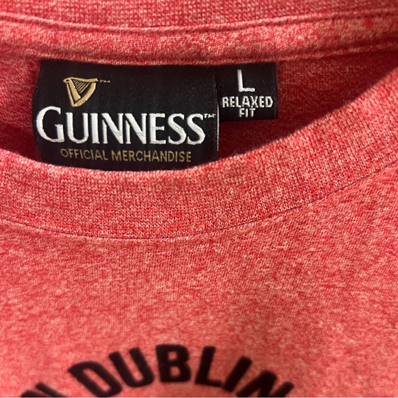 GUINNESS ST. JAMES GATE BREWERY T-SHIRT DUBLIN IRELAND Red Men's L Velvet Logo - Picture 3 of 7
